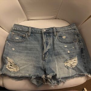 GAP Denim Light Blue Distressed Jean Shorts